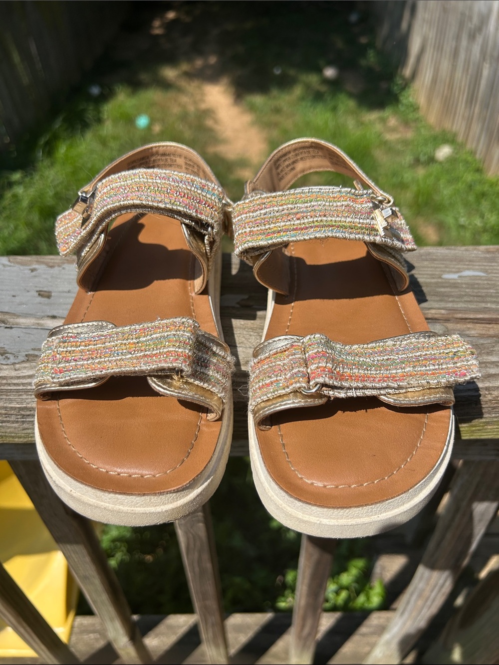 wonder nation Multi-Color Strappy Slide Sandals